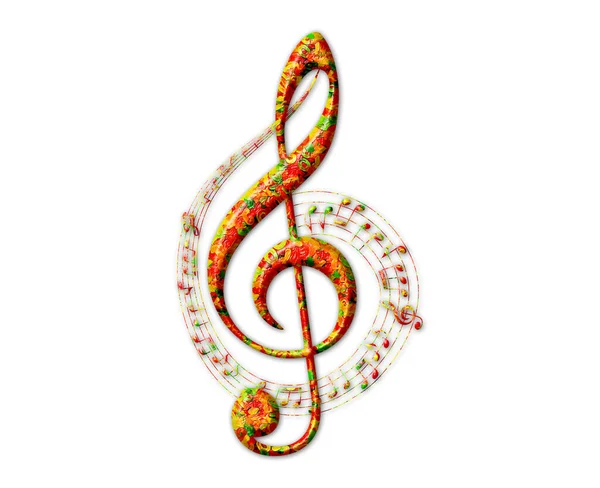 Illustration Isolée Symbole Musical Clef Coloré Sur Fond Blanc — Photo