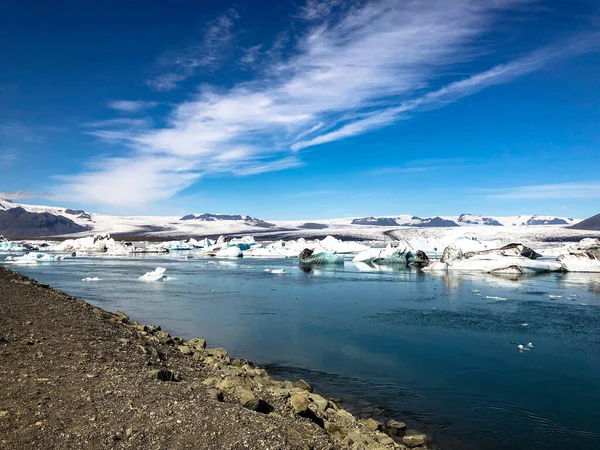 Una Hermosa Foto Playa Congelada Diamond Islandia —  Fotos de Stock