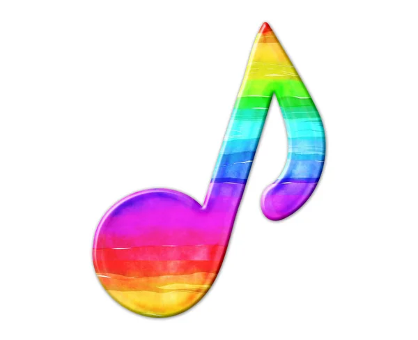 Illustration Rainbow Colored Music Note White Background — Stock Photo, Image