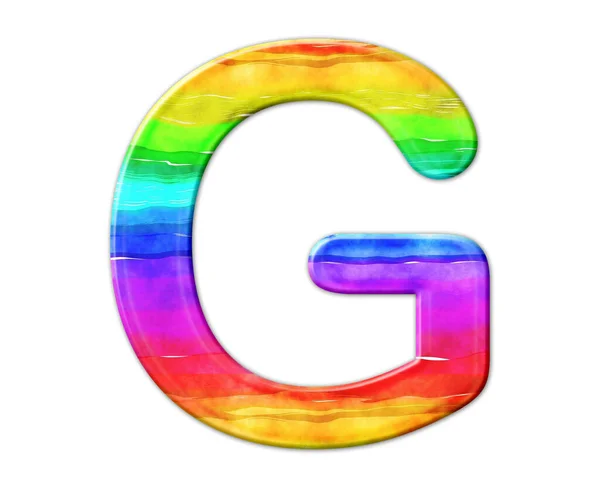 白を基調とした虹色のG字のイラスト — ストック写真