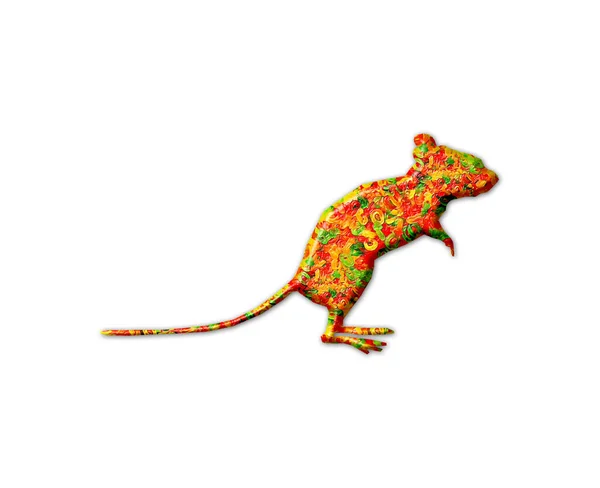 Illustration Colorful Rat Isolated White Background — Stock Photo, Image