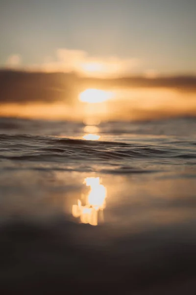 夕阳西下 大海的美丽镜头 — 图库照片
