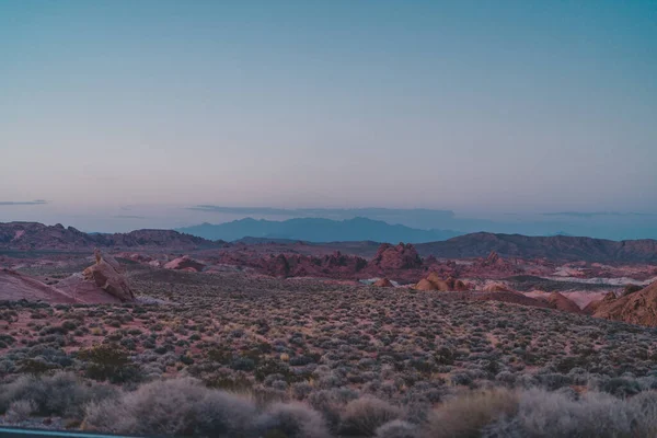 Scenic Landscape Rock Formations Desert Sunset — Stock Photo, Image