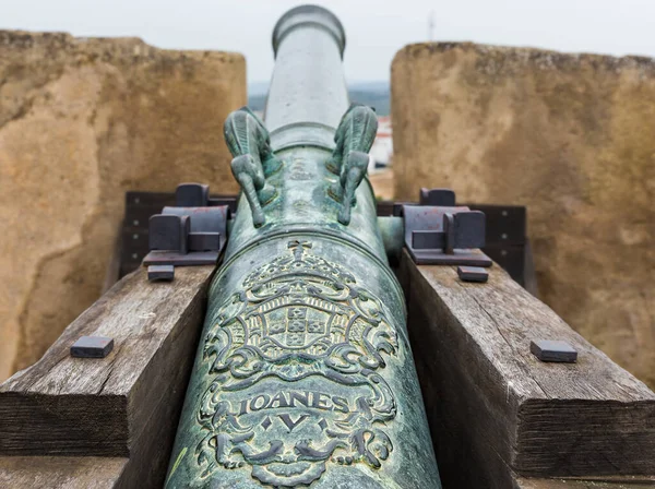 Elvas Portugalsko Září 2014 Starý Bronzový Kanón Který Nachází Staré — Stock fotografie