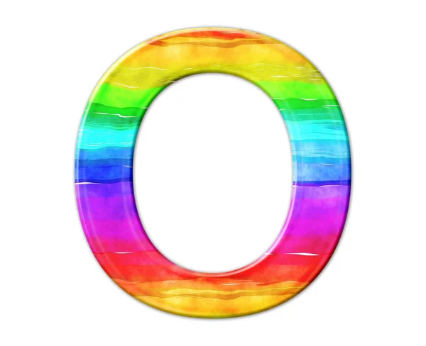 英语字母表彩虹色字母 的孤立图例 — 图库照片