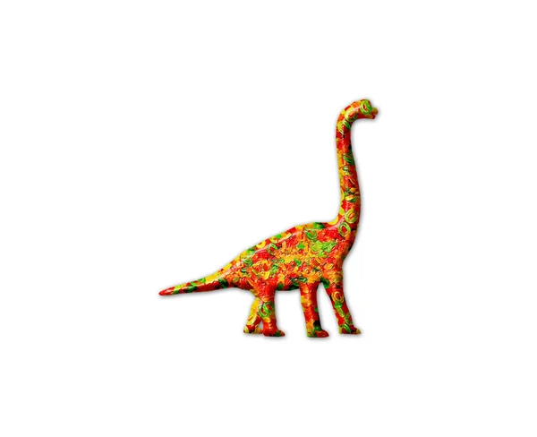 Ілюстрація Барвистого Динозавра Ізольованого Білому Тлі — стокове фото