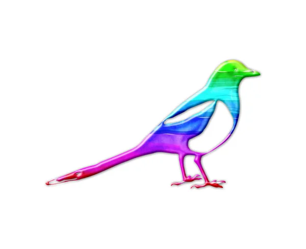 Eine Illustration Eines Regenbogenfarbenen Vogels Isoliert Auf Weißem Hintergrund — Stockfoto