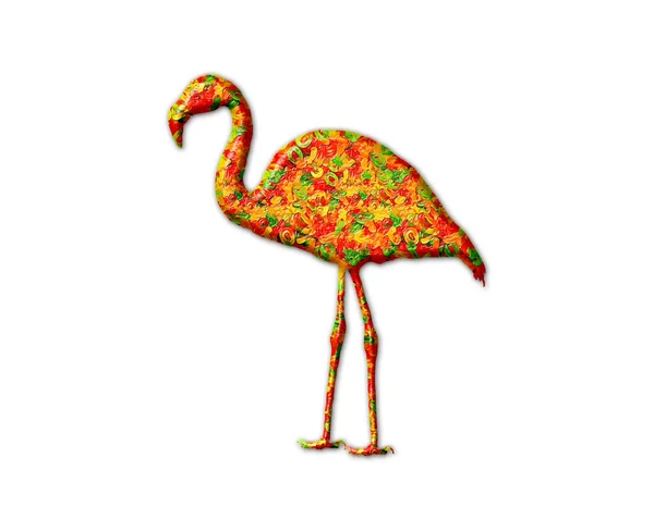 Illustration Eines Bunten Flamingos Isoliert Auf Weißem Hintergrund — Stockfoto