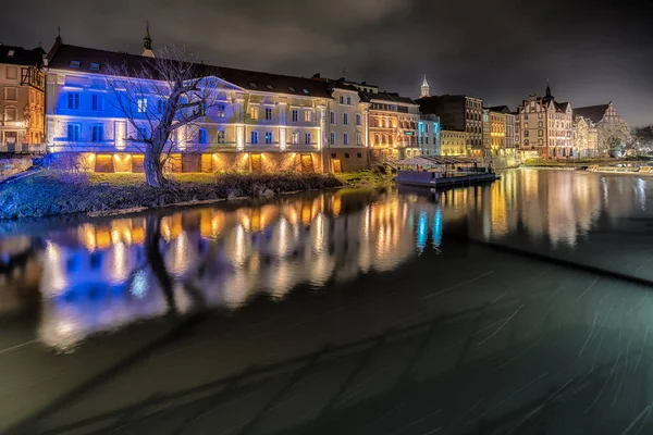 Uma Bela Paisagem Cidade Velha Opole Polônia Durante Natal — Fotografia de Stock