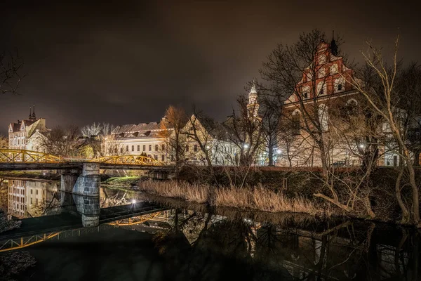 Прекрасний Краєвид Старого Міста Ополе Польща Різдво — стокове фото