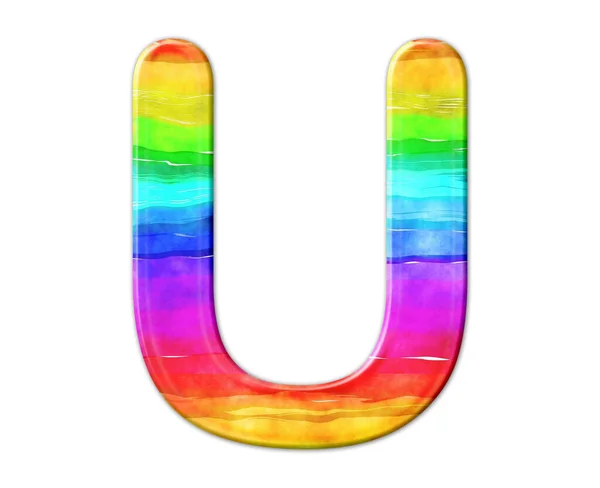 Een Geïsoleerde Illustratie Van Een Regenboog Gekleurde Letter Van Het — Stockfoto