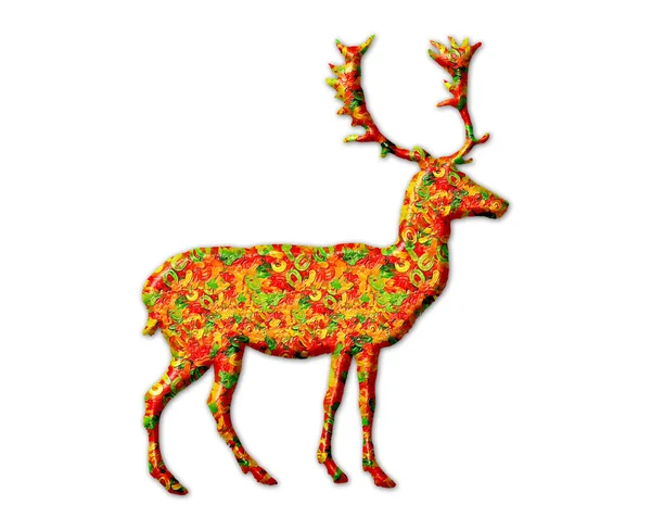 Иллюстрация Разноцветного Оленя Белом Фоне — стоковое фото