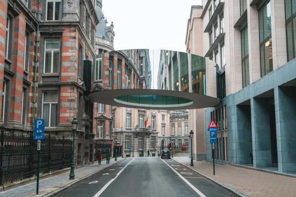 Brusel Belgie Ledna 2021 Most Passerelle Tondo Centru Bruselu Chodící — Stock fotografie