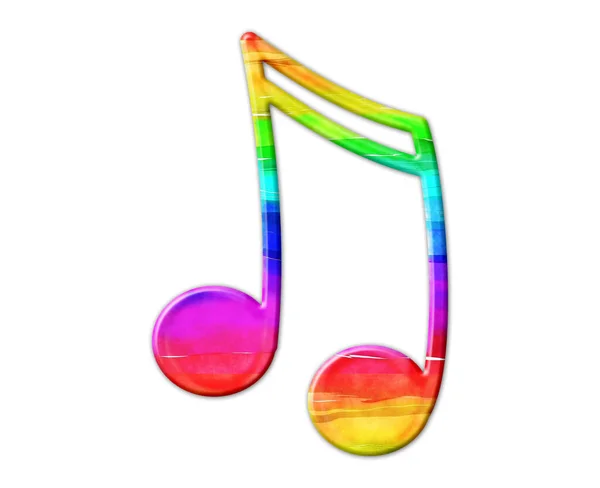 白い背景に虹色の音楽ノートのイラスト — ストック写真