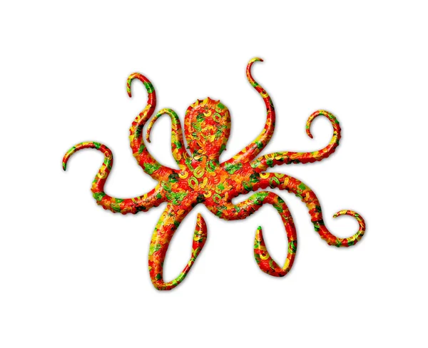 Illustration Colorful Octopus Isolated White Background — Stock Photo, Image