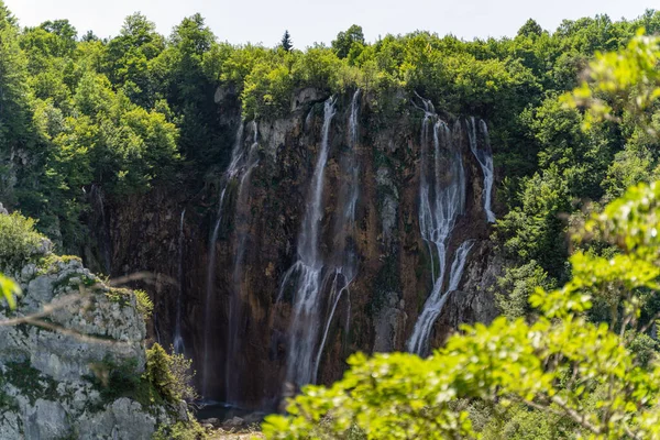 Egy Gyönyörű Felvétel Plitvicei Tavakról Horvátország — Stock Fotó