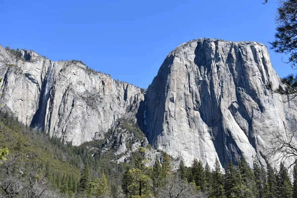 Paysage Falaise Montagne Face Granit Pittoresque Dans Vallée Yosemite Californie — Photo