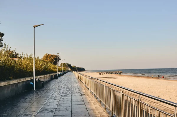 Ein Fußweg Strand Sarbinowo Polen Bei Tageslicht — Stockfoto