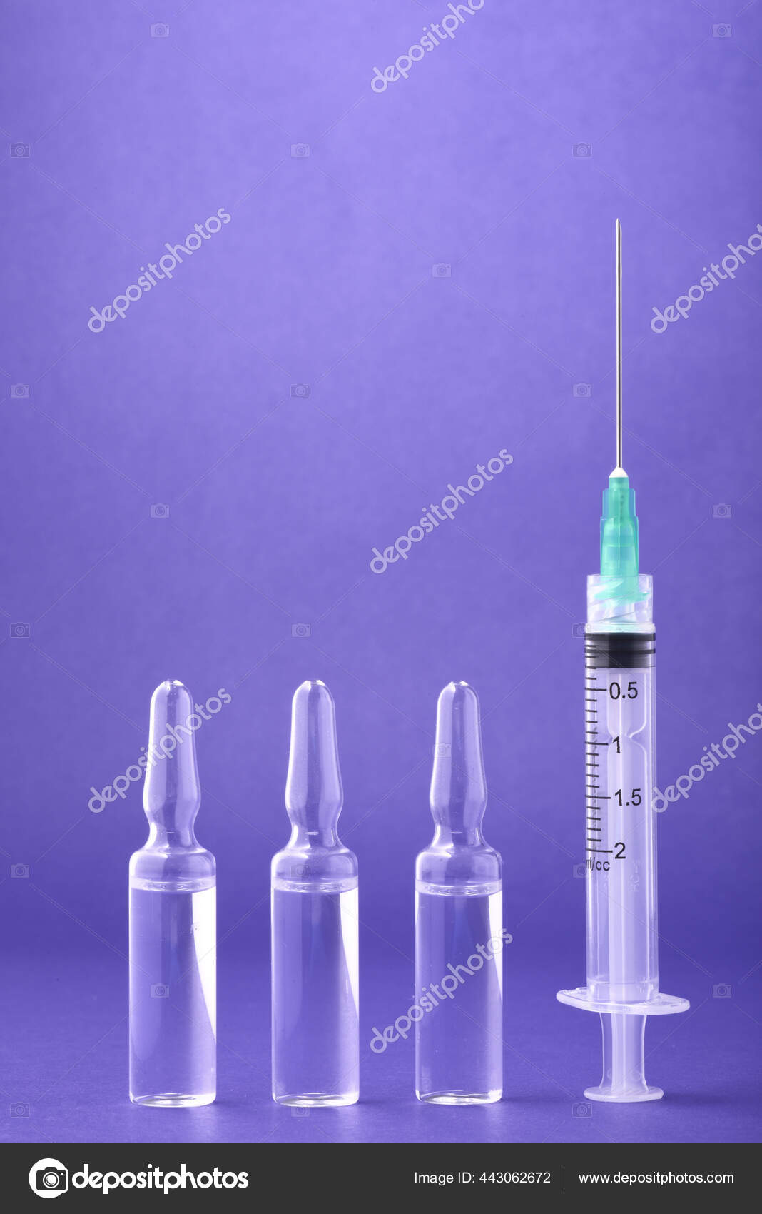 Tiro Vertical Uma Agulha Seringa Com Ampolas Vacina Contra Fundo — Foto ©  Wirestock #443062672, image size:1068x1700