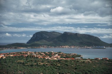 beautiful view of the village of golf aranci and capo figar, sardinia Italy clipart