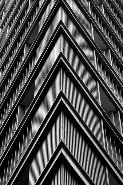 Сірий Знімок Житлового Будинку Балконами Денне Світло — стокове фото