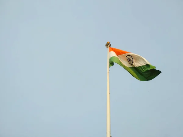 Detailní Záběr Vlajku Indie Vlnící Vzduchu — Stock fotografie