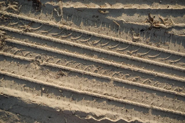 Top View Bild Bilspår Öknen Sand Qatar — Stockfoto