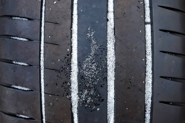 Closeup Shot Snow Car Tire Winter Day — Stock Photo, Image