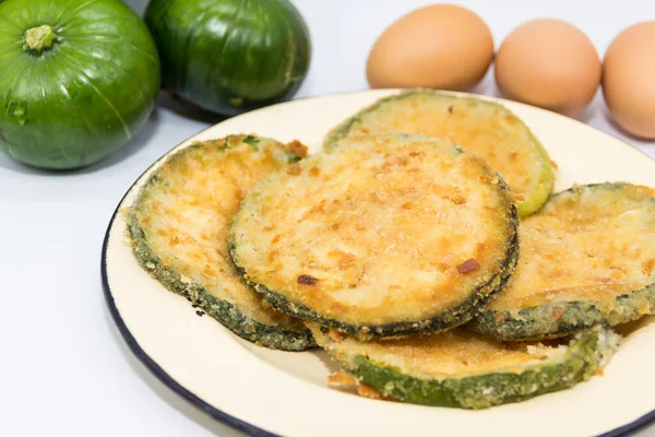 Trunk Zucchini Bakade Eller Stekta Milanesas Argentinskt Kök — Stockfoto