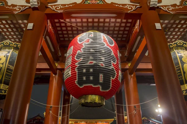 Красный Фонарь Который Показывает Название Города Kobunacho Hozomon Treasure House — стоковое фото