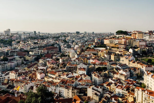 Eine Luftaufnahme Von Lissabon Vom Schloss Saint George Portugal — Stockfoto