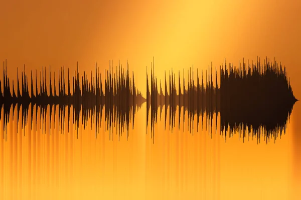 Mozgó Grafikus Hangok Illusztrációja Narancssárga Alapon — Stock Fotó