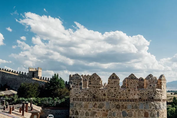 Spanya Kastilya Daki Avila Ortaçağ Duvarının Yakın Çekimi — Stok fotoğraf