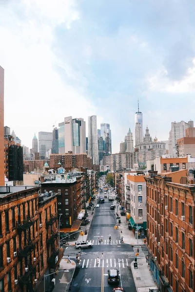 Uma Foto Vertical Prédios Nova York Dia Ensolarado Eua — Fotografia de Stock