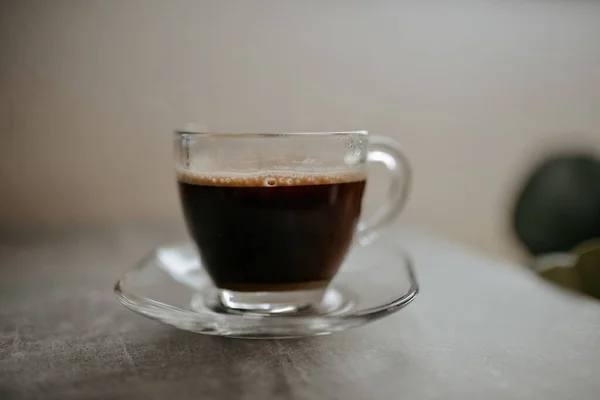Крупный План Чашки Кофе Столе — стоковое фото
