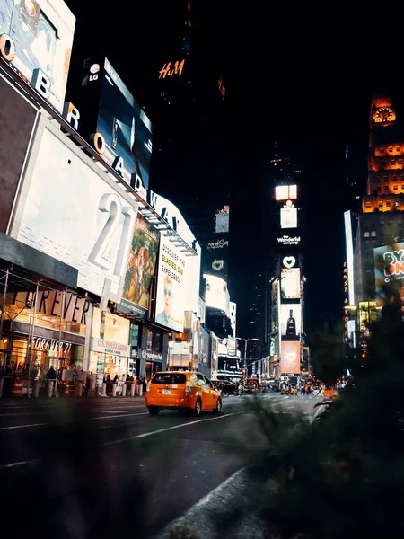 Uno Scatto Verticale Nyc Street View Notte — Foto Stock