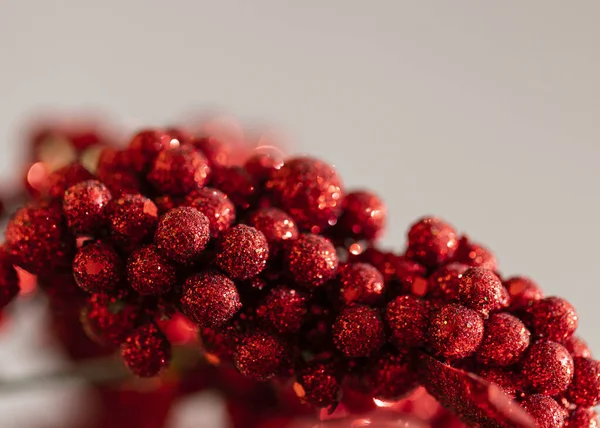 Primer Plano Pequeñas Bolas Brillantes Rojas — Foto de Stock