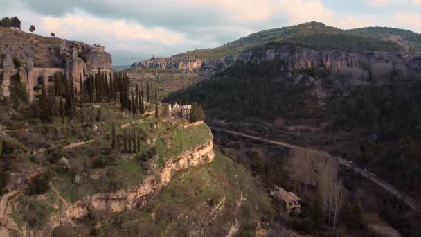 Bellissimo Filmato Drone Cuenca Città Deserto Situato Spagna — Video Stock