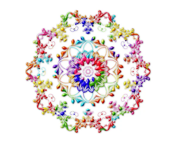 Uma Ilustração Ornamento Mandala Composto Por Peças Quebra Cabeça Coloridas — Fotografia de Stock
