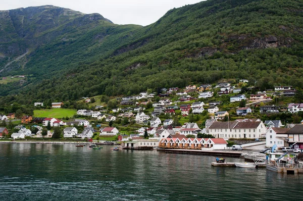 Uma Bela Vista Casas Costa Noruega — Fotografia de Stock