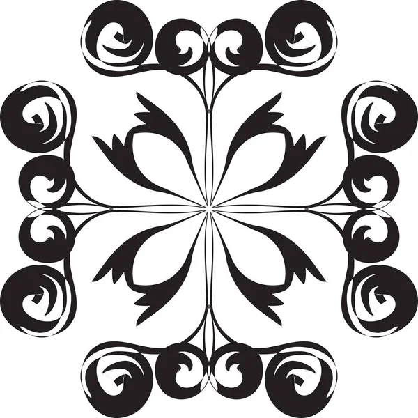 Γεωμετρικό Σχέδιο Mandala Μαύρες Γραμμές Απομονωμένες Λευκό Φόντο — Φωτογραφία Αρχείου