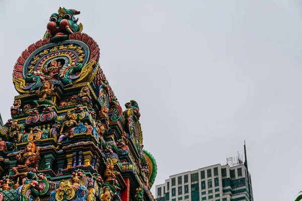 Een Lage Hoek Opname Van Sri Mariamman Tempel Bangkok Thailand — Stockfoto