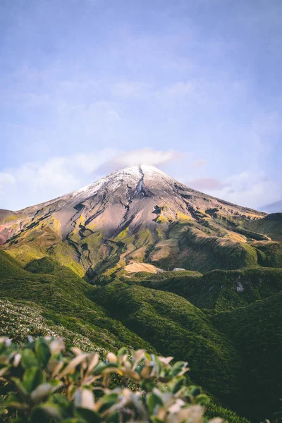 Monte Taranaki Fotografiado Suave Luz Tarde — Foto de Stock
