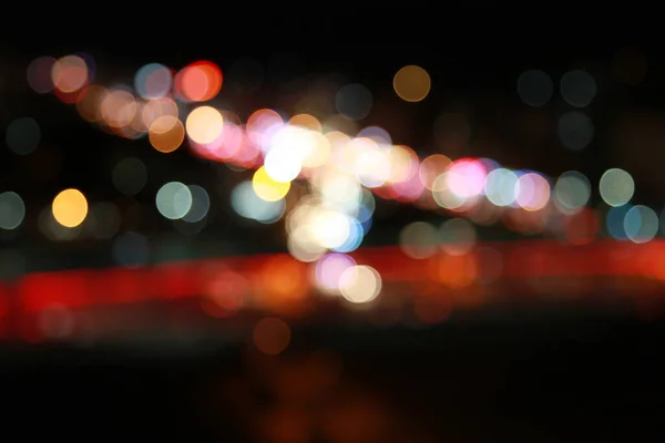 Een Wazig Schot Van Stedelijke Stad Nachtlampje Bokeh Geweldig Voor — Stockfoto