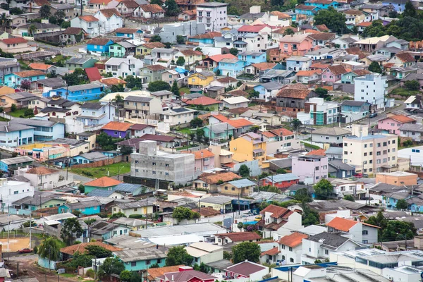Vista Aérea Bairro Com Casas Coloridas Brasil — Fotografia de Stock