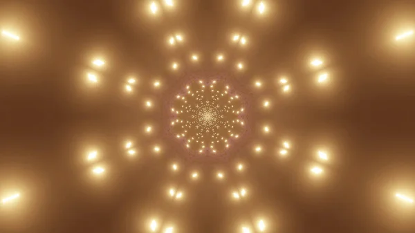 万華鏡模様の金色の輝く光の幾何学的な形のイラストI — ストック写真