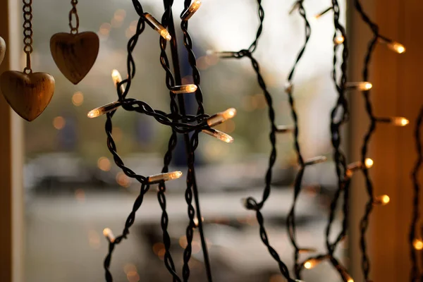 Primer Plano Las Luces Navidad —  Fotos de Stock