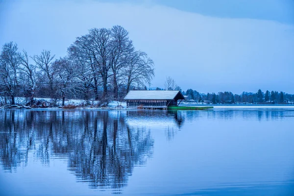 Sjö Vinterskog — Stockfoto