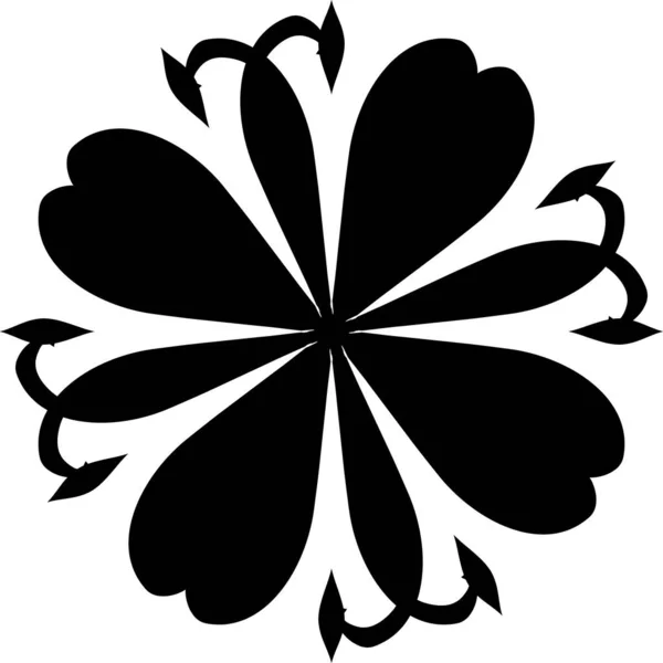 Patrón Geométrico Mandala Con Líneas Negras Aisladas Sobre Fondo Blanco —  Fotos de Stock