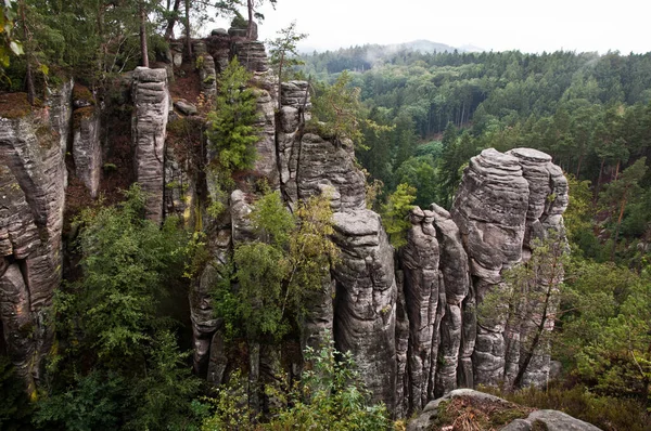 Gran Angleshot Increíbles Formaciones Rocosas Sajonia — Foto de Stock